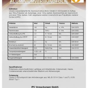 Aluminiumverbundfolie bedruckt und unbedruckt